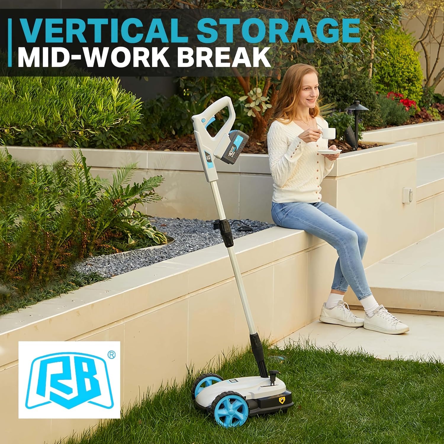 Mini Cordless Lawn Mower 40V Brushless with Battery and Charger: image 3