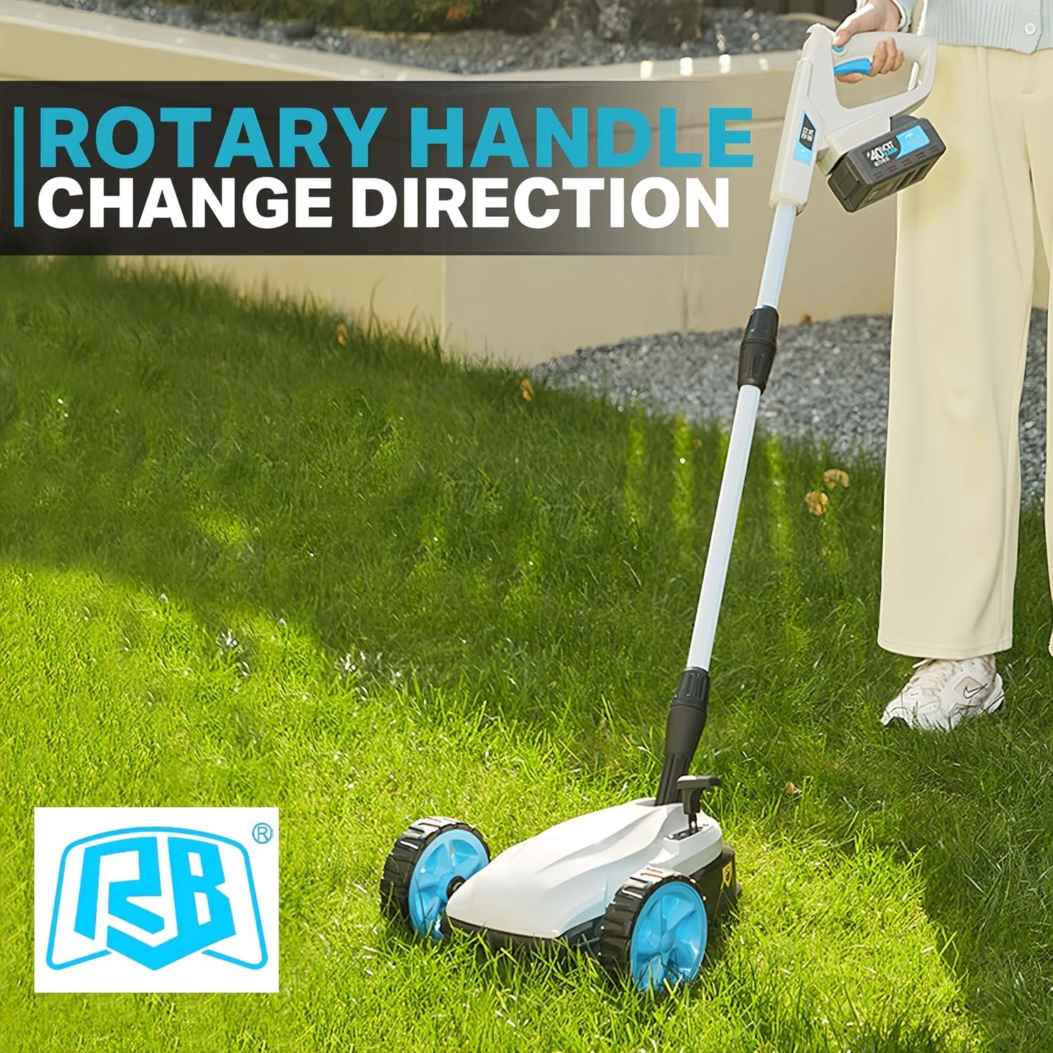 Mini Cordless Lawn Mower 40V Brushless with Battery and Charger: image 8