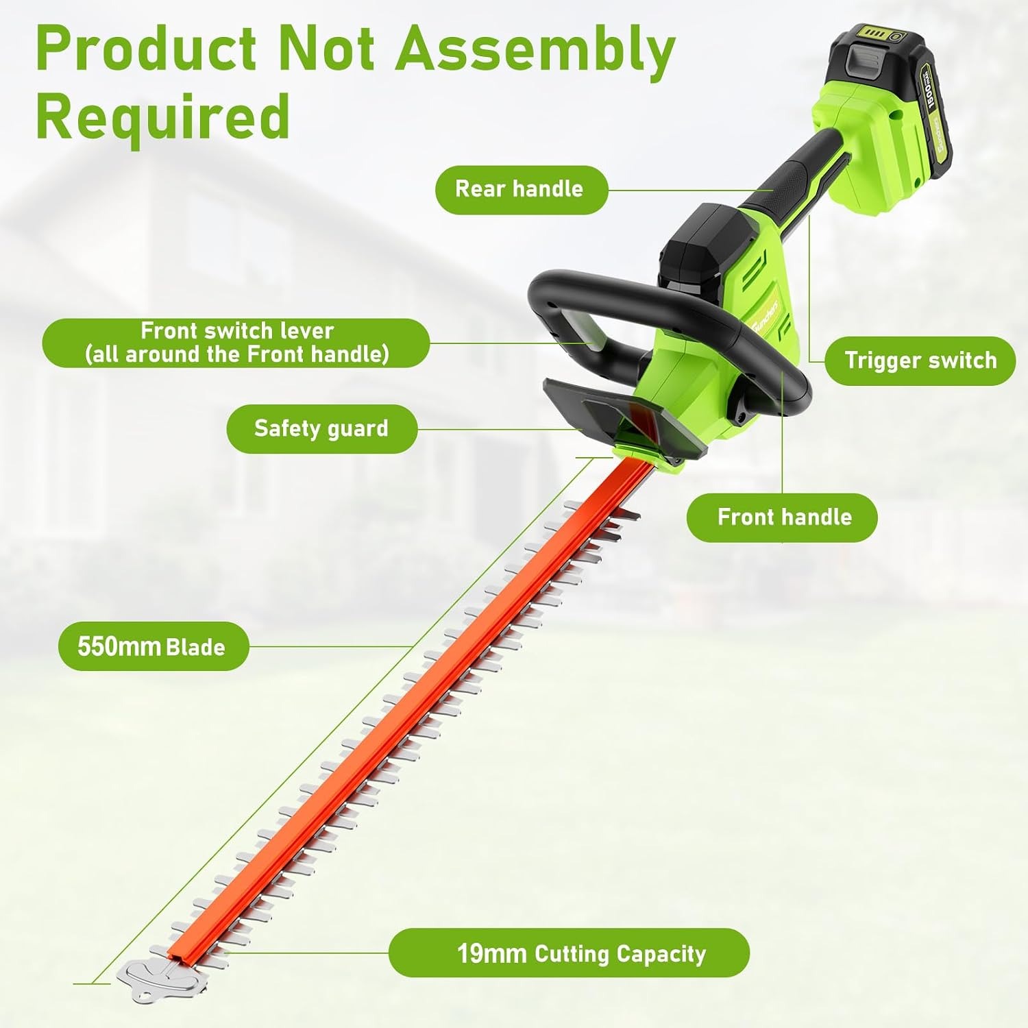 SUNCHERS 20V Cordless Hedge Trimmer Kit: image 4