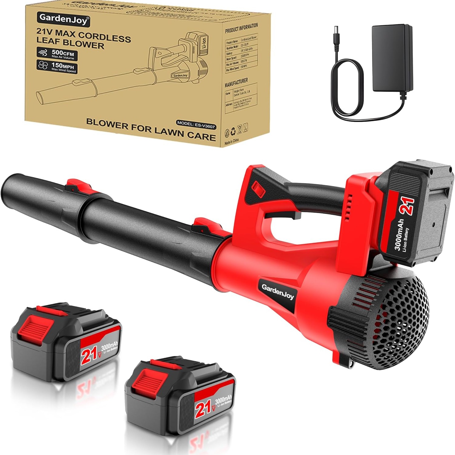GardenJoy 21V Cordless Leaf Blower Kit